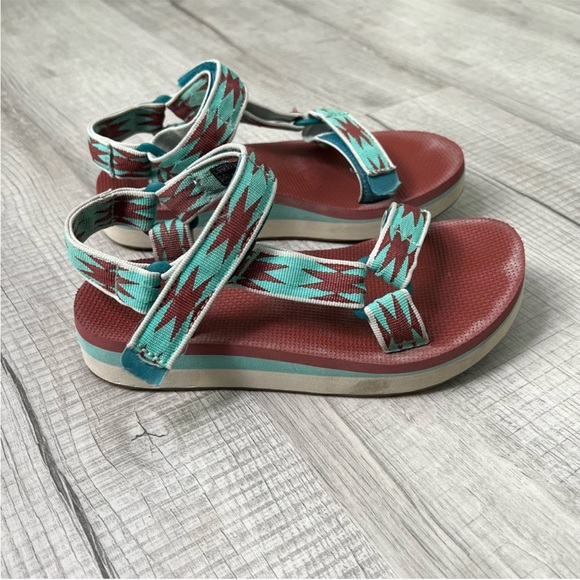 TEVA Women's Midform Universal Sandals Halcon Waterfall, Rust Turquoise Side 6 - Picture 3 of 9